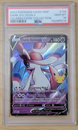 Dark Sylveon V 2021 Promo Pokemon Celebrations #134 - PSA 10 GEM MINT! - Image 1