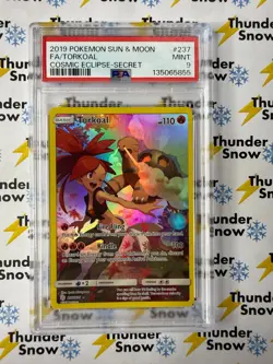 Torkoal #237 Cosmic Eclipse Secret 2019 Pokemon Sun & Moon PSA 9 - Image 1