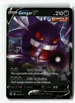Gengar V ⭐ 156/264 Holo V Rare Fusion Strike 2021 Pokemon NM - Image 1