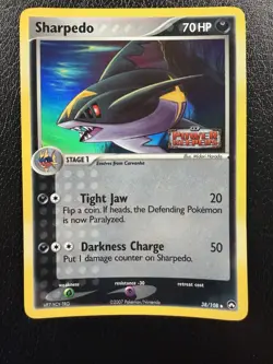 Pokemon TCG Sharpedo 38/108 Holo Stamped EX Power Keepers 2007 MP - Image 1