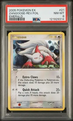 2005 Pokemon Vintage Ex Emerald Zangoose Reverse Foil #21 PSA 8 🌟 (NEW CERT) 🌟 - Image 1