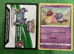 Pokemon card & code Galarian Slowpoke SWSH126 Black Star Promo Holo NM - Image 1