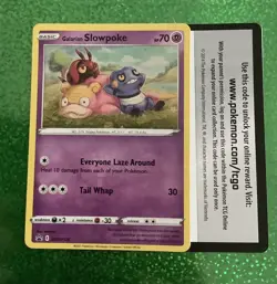 Pokemon card & code Galarian Slowpoke SWSH126 Black Star Promo Holo NM - Image 5