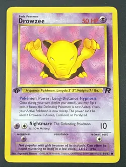 Pokemon TCG Drowzee Team Rocket 54/82 Regular 1st Edition Common Card - Image 1