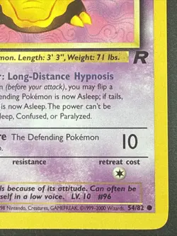 Pokemon TCG Drowzee Team Rocket 54/82 Regular 1st Edition Common Card - Image 4
