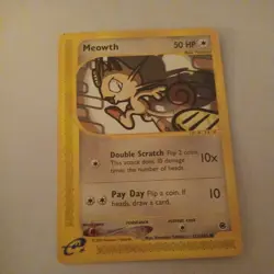 Meowth Regular Rare 121/165 E-Card Expedition Base Set - NM Eng Vintage Pokemon - Image 1