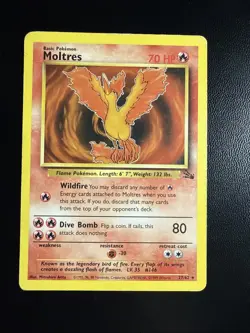 Moltres 27/62 Non Holo Rare Fossil Pokemon Card - Image 1