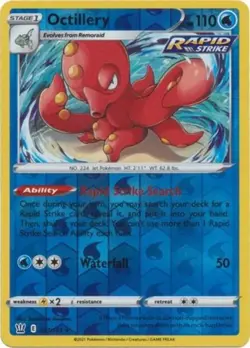 SWSH05: Battle Styles Octillery 037/163 Reverse Holo Pokemon Card - Image 1