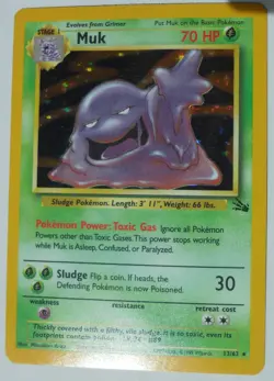 Muk 13/62 Rare Holo Fossil Set Pokemon Card LP - Image 4