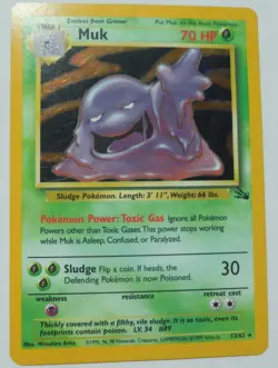 Muk 13/62 Rare Holo Fossil Set Pokemon Card LP - Image 5
