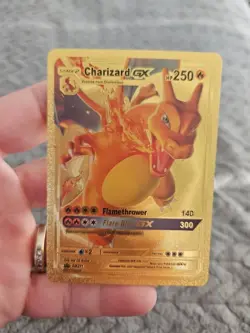 X2 Charizard V & GX Gold Foil Fan Art Vinyl Textured Collector Cards X2 - Image 2