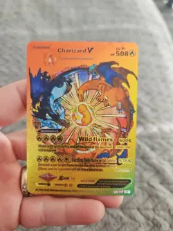 X2 Charizard V & GX Gold Foil Fan Art Vinyl Textured Collector Cards X2 - Image 4