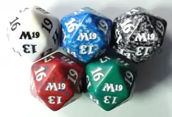 New x 1 Complete Set of 5 Core Set 2019 M19 Spindown D20 Dice MTG Magic MTG Dice - Image 1