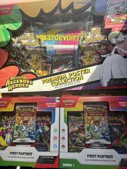 Pokemon Ascended Heroes Premium Poster Collection Gardevoir + 2 First Partner🔥 - Image 1