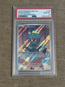 Pokemon 2025 Marshadow 146/132 Illustration Rare Mega Evolution GEM MINT PSA 10 - Image 1
