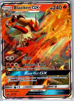 Blaziken GX 28/168 SM - Celestial Storm - Pokemon Card - NM - Image 1