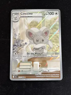 Pokemon TCG Cinccino 153/086 Full Art Holo Black Bolt Illustration Rare Card NM - Image 1