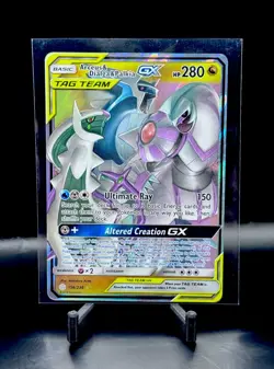 Pokemon Arceus & Dialga & Palkia GX Ultra Rare TAG TEAM Holo 280HP 156/236 NM - Image 1