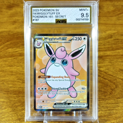 Pokemon 151 Wiggltuff EX 187/165 AGS Mint+ 9.5 Full Art Holo Secret Rare 2023 - Image 1