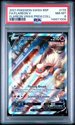 PSA 8 Flareon V 179 Pokemon Swsh Black Star Promo Vmax Premium Collection - Image 1