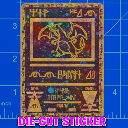 Ancient Charizard, 2000 Pokemon Movie Promo, Rare Custom Mew Fan Art STICKER - Image 1