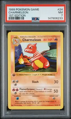 1999 Pokemon Charmeleon Game #24/102 PSA 7 - 1st Edition - Image 1