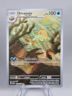 Pokemon - 180/165 Omanyte SV Scarlet & Violet 151 Illustration Rare Holo NM TCG - Image 1