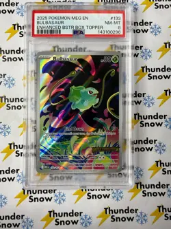 Bulbasaur #133 Enhanced Box Topper 2025 Pokemon Mega Evolutions PSA 8 143100296 - Image 1