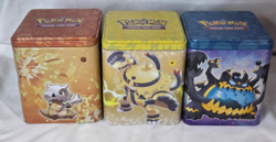 Lot of 3 Pokemon TCG Stacking Tins EMPTY Cubone Obstagoon Meganium 2022 - Image 1