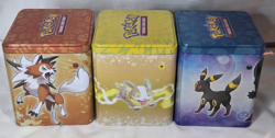 Lot of 3 Pokemon TCG Stacking Tins EMPTY Cubone Obstagoon Meganium 2022 - Image 2