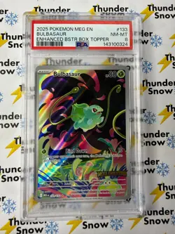 Bulbasaur #133 Enhanced Box Topper 2025 Pokemon Mega Evolutions PSA 8 143100324 - Image 1