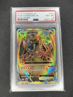 2016 Pokemon XY Evolutions Mega Charizard Ex Full Art 101/108 PSA NM-MT 8 WOW! - Image 1