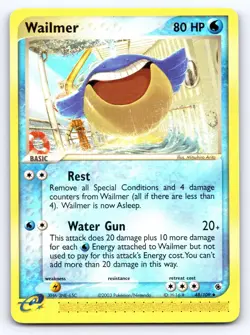 Wailmer 48/109 Uncommon Ruby & Sapphire Pokemon Heavily Played - Image 1