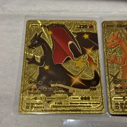 Set of 5 Pokemon Charizard Gold Foil Fan Art NM - Excellent Condition - Image 2