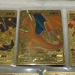 Set of 5 Pokemon Charizard Gold Foil Fan Art NM - Excellent Condition - Image 3