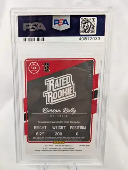2017 Optic Rated Rookies Carson Kelly #174 Aqua Prizm /125 Auto PSA 10 - Pop 1! - Image 2