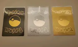 Charizard V 079/073 GOLD - BLACK - SILVER Fan Art Metal 3 Card lot - Image 2