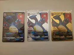 Charizard Raging Out GX GOLD - BLACK - SILVER Fan Art Metal 3 Card lot - Image 1