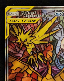 2019 Pokemon Promo Moltres & Zapdos & Articuno GX SM210 Full Art EX-NM - Image 2