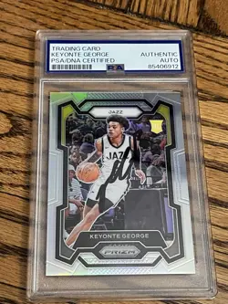2023-24 Panini Prizm Silver Keyonte George Rookie RC PSA DNA AUTOGRAPH Authentc - Image 1