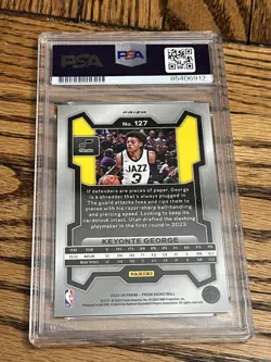 2023-24 Panini Prizm Silver Keyonte George Rookie RC PSA DNA AUTOGRAPH Authentc - Image 2