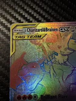 Charizard & Braixen Tag Team GX 251/236 Rainbow Holo Secret Rare Pokemon - Image 3