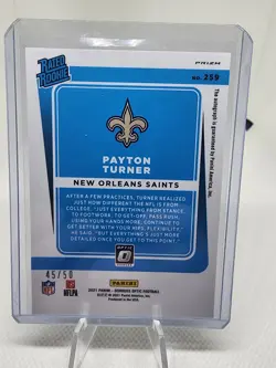 2021 Panini Donruss Optic - Rated Rookie Payton Turner #259 Holo Prizm Auto /50 - Image 2