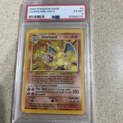 Charizard 4/102 Holo Unlimited 1999 Base Set WOTC PSA 6 Pokemon Card EX MT - Image 3