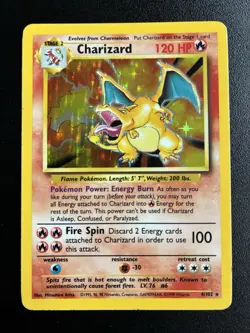 Charizard 4/102 Base Set Unlimited Holo Rare Pokemon Card 1999 WOTC LP - Image 1