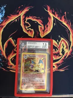 Charizard Base Set Holo Card 4/102 Pokemon Beckett 7.5 NM Rare!! Vintage 1999 - Image 1