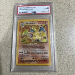 Charizard 4/102 Holo Unlimited 1999 Base Set WOTC PSA 6 Pokemon Card EX MT - Image 1