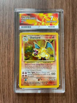 Pokemon Charizard 4/102 Base Set Unlimited Holo Rare Card ACE 7 - WOTC 1999 PSA - Image 1