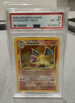 1999 Pokemon Base Set Charizard Rare Holo PSA 6 #4/102 - Image 1