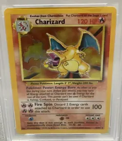 1999 Pokemon Base Set Charizard Rare Holo PSA 6 #4/102 - Image 3